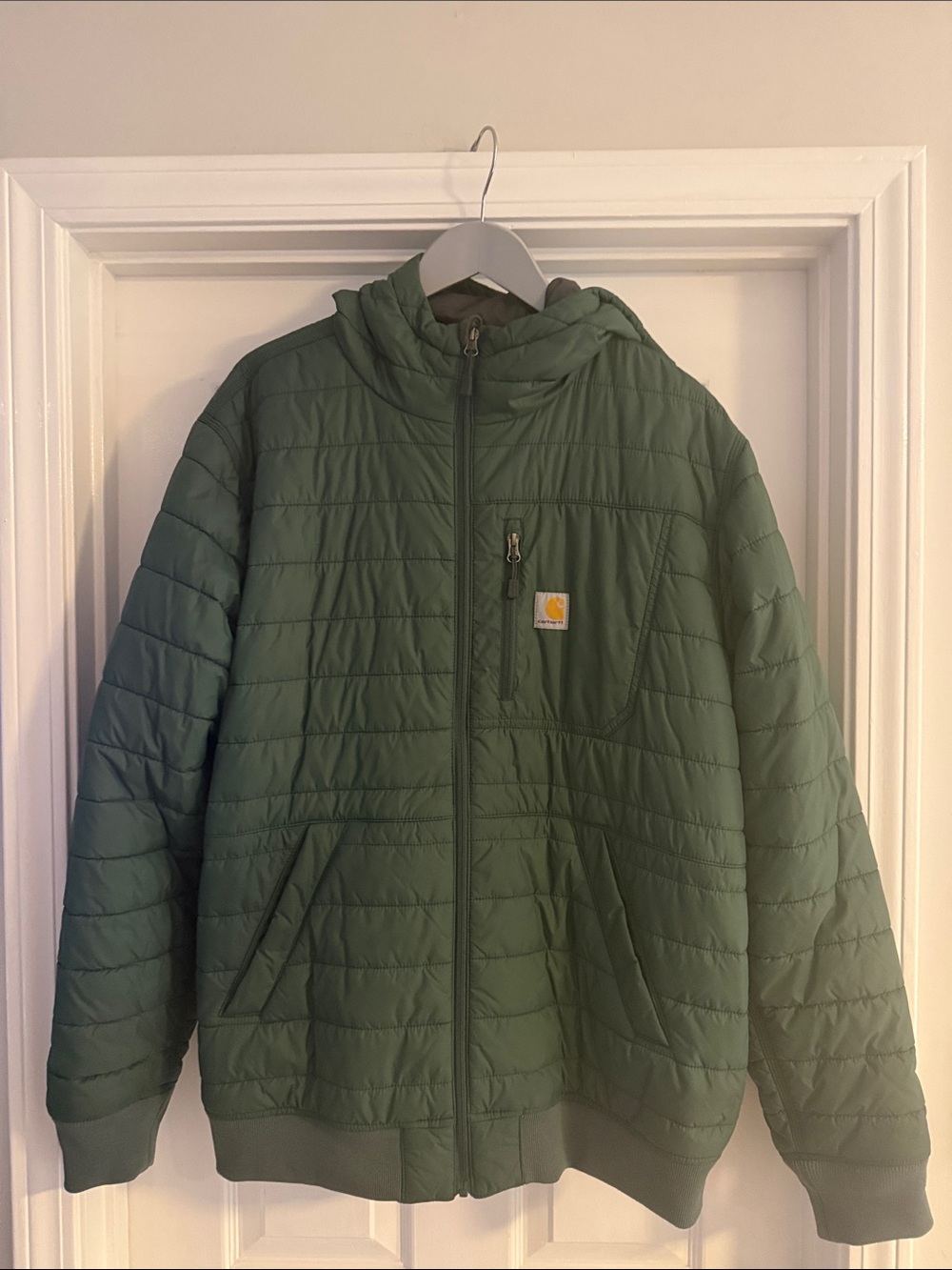 Carhartt Green Quilted Hooded Puffer Jacket
